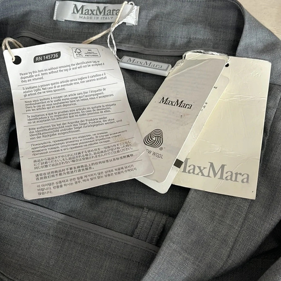 Max Mara Edison Trousers Virgin Wool Unhemmed - NEW but stained - Size 2 (US) - Picture 8 of 12